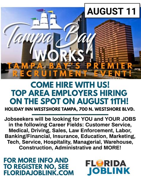 This guide provides information related to job openings, pay, and benefits. . Jobs in tampa fl